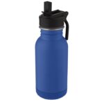 MP3241860 bidon deportivo de acero inoxidable de 400 ml con pajita y enganche azul acero inoxidable 1