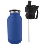 MP3241860 bidon deportivo de acero inoxidable de 400 ml con pajita y enganche azul acero inoxidable 3