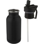 MP3241870 bidon deportivo de acero inoxidable de 400 ml con pajita y enganche negro acero inoxidable 3