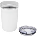 MP3241880 vaso de vidrio de 420ml con pared exterior de plastico reciclado blanco vidrio borosilicat 3