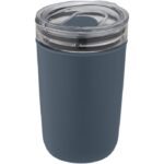 MP3241890 vaso de vidrio de 420ml con pared exterior de plastico reciclado azul vidrio borosilicato 1