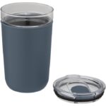 MP3241890 vaso de vidrio de 420ml con pared exterior de plastico reciclado azul vidrio borosilicato 3