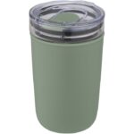 MP3241900 vaso de vidrio de 420ml con pared exterior de plastico reciclado verde vidrio borosilicato 1