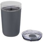 MP3241910 vaso de vidrio de 420ml con pared exterior de plastico reciclado gris vidrio borosilicato 3