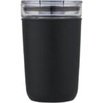 MP3241920 vaso de vidrio de 420ml con pared exterior de plastico reciclado negro vidrio borosilicato 2