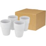 MP3243110 set de regalo de 4 vasos apilables de 280 ml blanco gres esmaltado 1