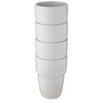 MP3243110 set de regalo de 4 vasos apilables de 280 ml blanco gres esmaltado 4