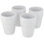 MP3243110 set de regalo de 4 vasos apilables de 280 ml blanco gres esmaltado 5