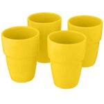 MP3243120 set de regalo de 4 vasos apilables de 280 ml amarillo gres esmaltado 5