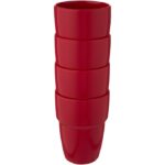 MP3243130 set de regalo de 4 vasos apilables de 280 ml rojo gres esmaltado 4