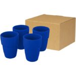 MP3243140 set de regalo de 4 vasos apilables de 280 ml azul gres esmaltado 1