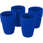 MP3243140 set de regalo de 4 vasos apilables de 280 ml azul gres esmaltado 5