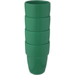 MP3243150 set de regalo de 4 vasos apilables de 280 ml verde gres esmaltado 4