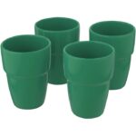 MP3243150 set de regalo de 4 vasos apilables de 280 ml verde gres esmaltado 5