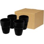 MP3243160 set de regalo de 4 vasos apilables de 280 ml negro gres esmaltado 1