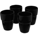 MP3243160 set de regalo de 4 vasos apilables de 280 ml negro gres esmaltado 5