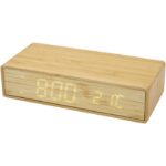 MP3245440 cargador inalambrico de bambu con reloj blanco madera de bambu 1