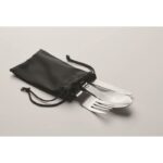 MP3248730 set cubiertos camping 3 pcs negro acero inoxidable 2