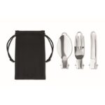 MP3248730 set cubiertos camping 3 pcs negro acero inoxidable 3