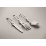 MP3248730 set cubiertos camping 3 pcs negro acero inoxidable 4