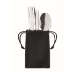 MP3248730 set cubiertos camping 3 pcs negro acero inoxidable 5