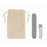 MP3249250 set de manicura en bolsa beige acero inoxidable 1