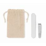 MP3249250 set de manicura en bolsa beige acero inoxidable 4