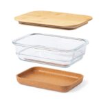 MP3288600 fiambrera transparente cristal borosilicato bambu corcho 6