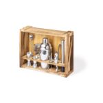 MP3288680 set coctel transparente acero inox madera 1
