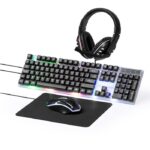 MP3325900 set gamer negro luces led multicolor conexion usb teclado raton optico 3