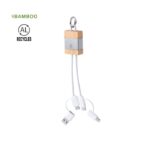 MP3340570 cable cargador plateado aluminio reciclado bambu 2