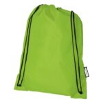 MP3341700 mochila de cuerdas de rpet 5l verde 190t poliester reciclado 1