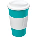 MP3342320 vaso termico de 350 ml con agarradera azul plastico pp plastico de silicona 1