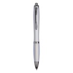MP3342490 curvy ballpoint pen with frosted barrel and grip blanco plastico 1