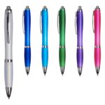 MP3342490 curvy ballpoint pen with frosted barrel and grip blanco plastico 2