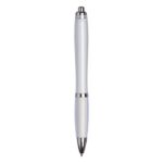 MP3342490 curvy ballpoint pen with frosted barrel and grip blanco plastico 4
