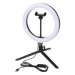 MP3344300 aro de luz para selfies y vlogging con soporte para telefono y tripode negro plastico abs 6