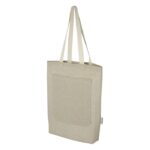 MP3347510 bolsa tote de algodon reciclado de 150 gm con bolsillo delantero de 9 litros natural 80 al 1