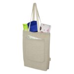 MP3347510 bolsa tote de algodon reciclado de 150 gm con bolsillo delantero de 9 litros natural 80 al 3