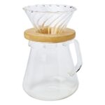 MP3347990 cafetera de vidrio de 500ml blanco vidrio borosilicato madera de bambu 4