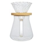 MP3347990 cafetera de vidrio de 500ml blanco vidrio borosilicato madera de bambu 7