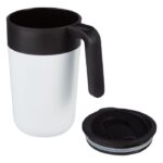 MP3348360 taza de 400ml con doble pared reciclada blanco plastico polipropileno reciclado acero inox 5