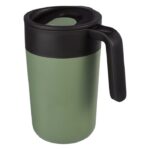 MP3348380 taza de 400ml con doble pared reciclada verde plastico polipropileno reciclado acero inoxi 1