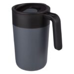 MP3348390 taza de 400ml con doble pared reciclada gris plastico polipropileno reciclado acero inoxid 1