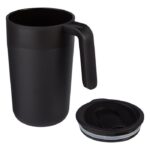 MP3348400 taza de 400ml con doble pared reciclada negro plastico polipropileno reciclado acero inoxi 5