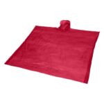 MP3357410 poncho de lluvia desechable de material reciclado con bolsa de almacenamiento rojo plastic 1