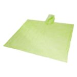 MP3357430 poncho de lluvia desechable de material reciclado con bolsa de almacenamiento verde plasti 1