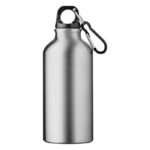 MP3357970 botella de 400 ml de aluminio reciclado con certificado rcs con mosqueton gris recycled al 3