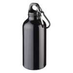 MP3357980 botella de 400 ml de aluminio reciclado con certificado rcs con mosqueton negro recycled a 1