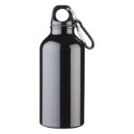 MP3357980 botella de 400 ml de aluminio reciclado con certificado rcs con mosqueton negro recycled a 3